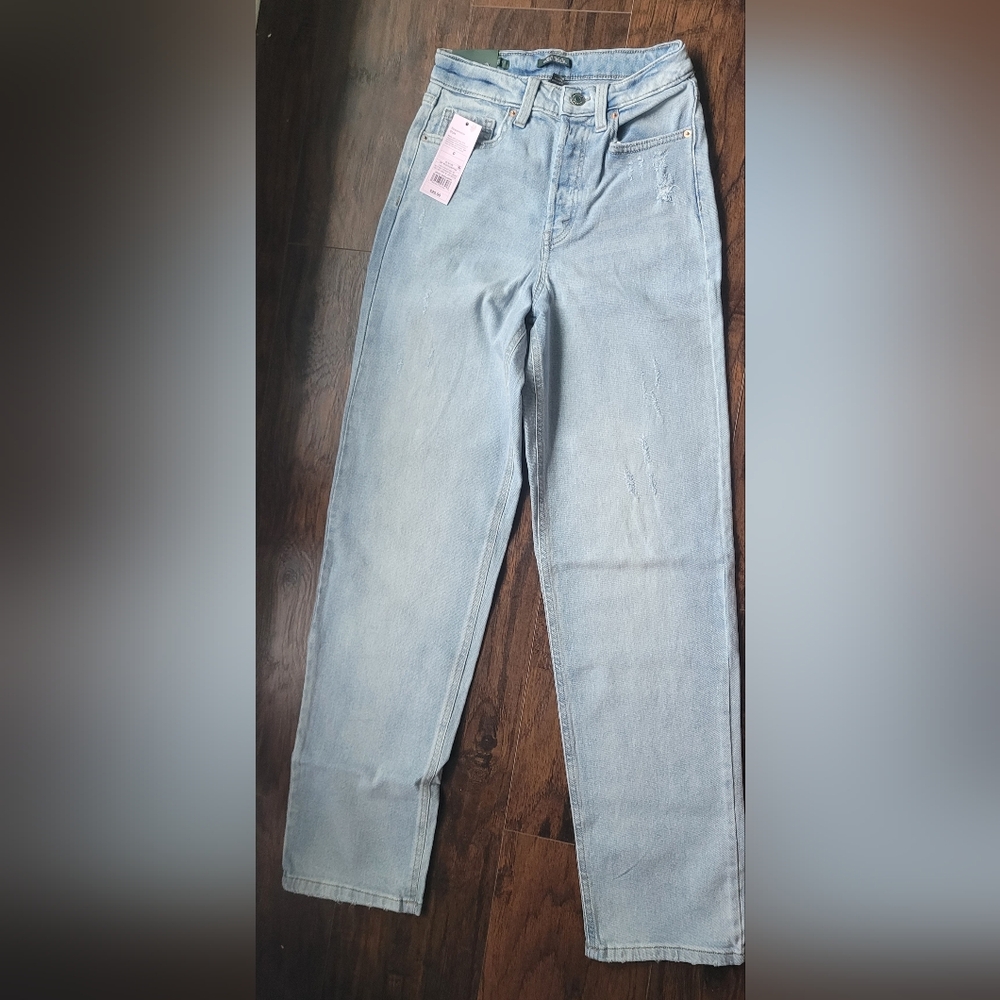 High rise straight jeans